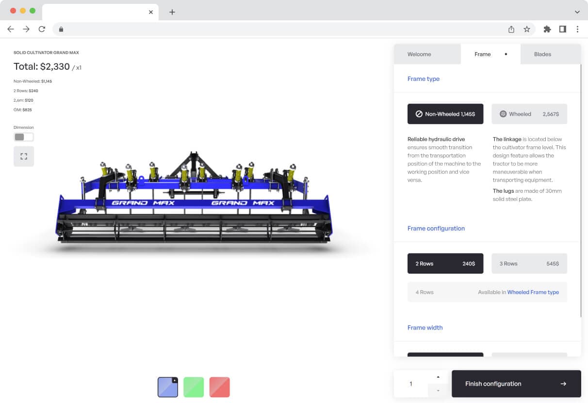 Browser windows with websites